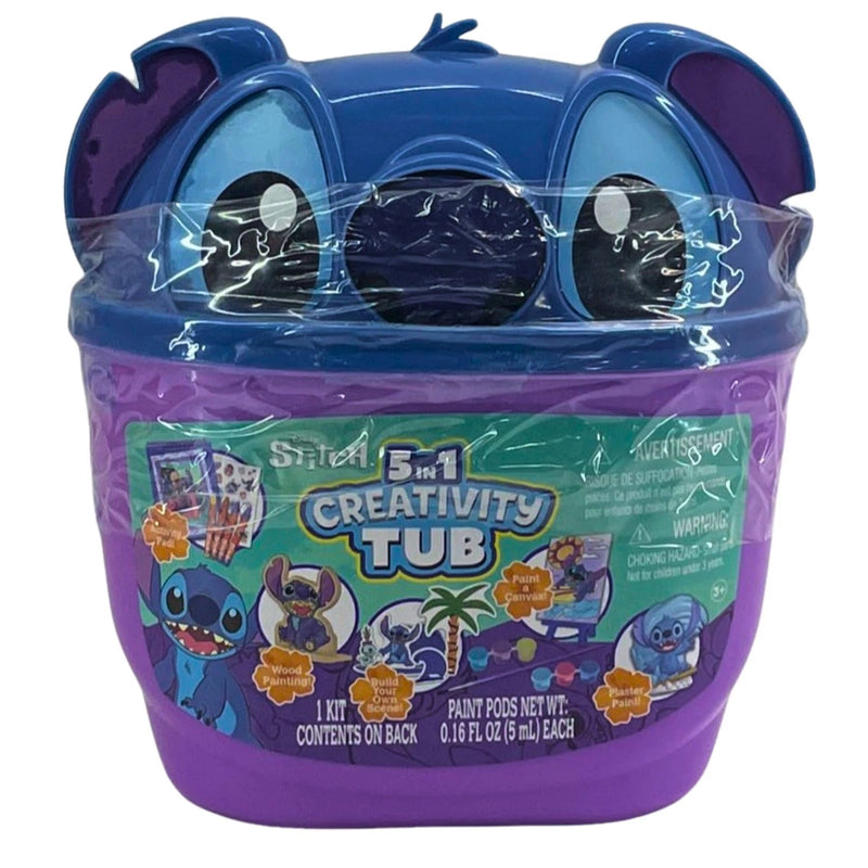 Disney Stitch 5-in-1 Creativity Tub Arts & Crafts Activity Set with Storage Lid