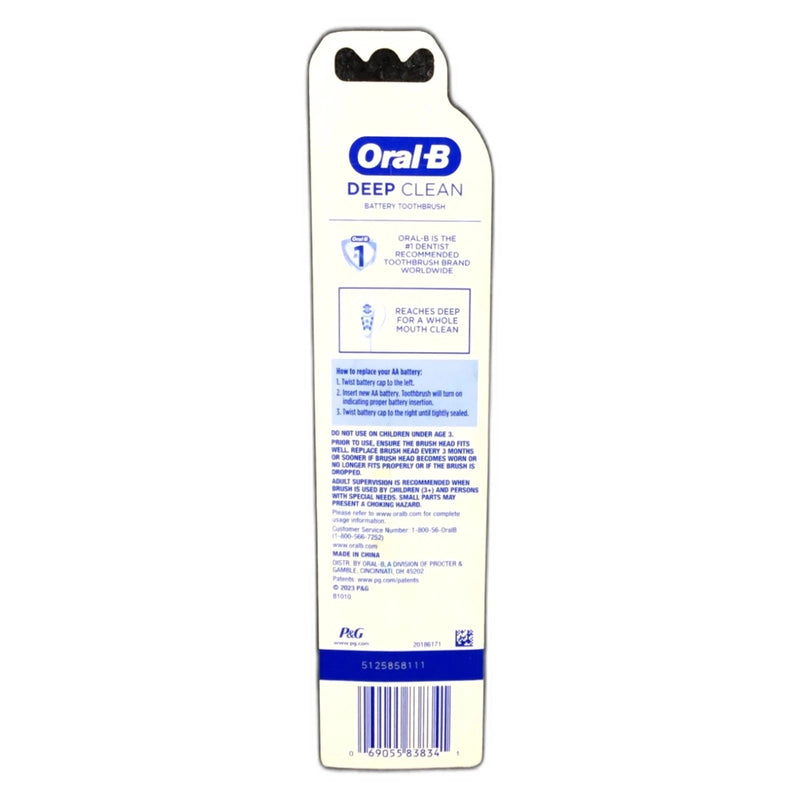 Oral-B Deep Clean Battery Toothbrush AA Pack of 2 New