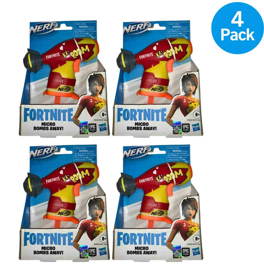 Fortnite Nerf Micro Bombs Away Blaster 4 Pack New