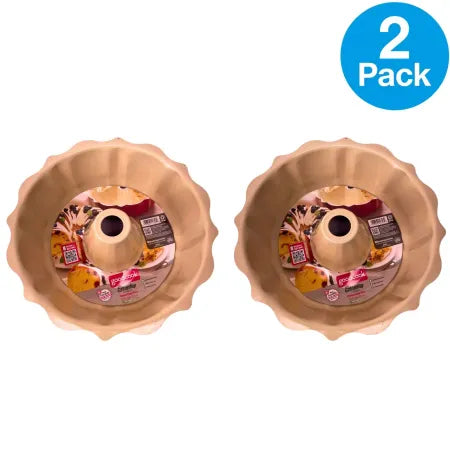 GoodCook Everyday Nonstick Fluted Cake Pan Red 10.5 Cup 9.5" Bundt Style 2 Pack