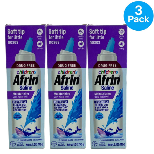 Children's Afrin Saline Moisturizing Nasal Mist 5.0 OZ 3 Pack Exp 12/27 New