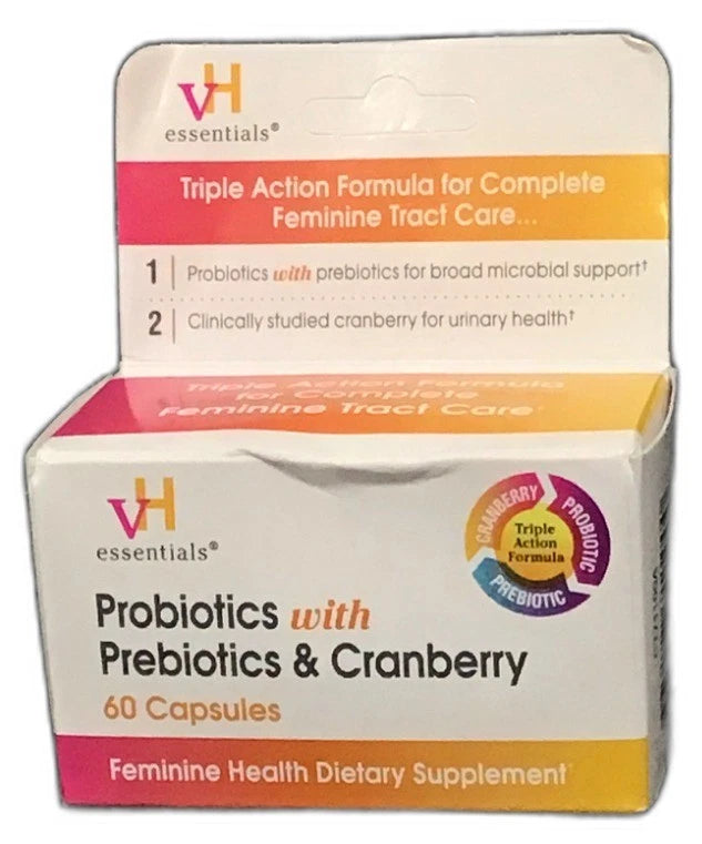 vH Essentials Probiotics For Women Cranberry Prebiotics Exp 02/27 Pack of 9 New