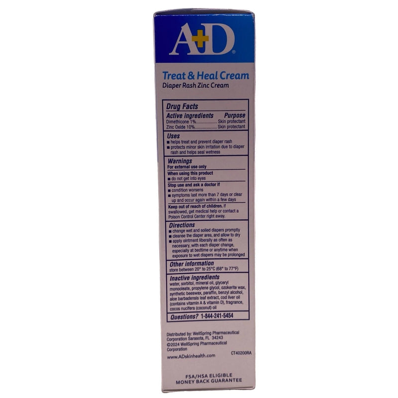 A+D Treat & Heal Diaper Rash Cream 4 oz 2 Pack New EXP 04/2028