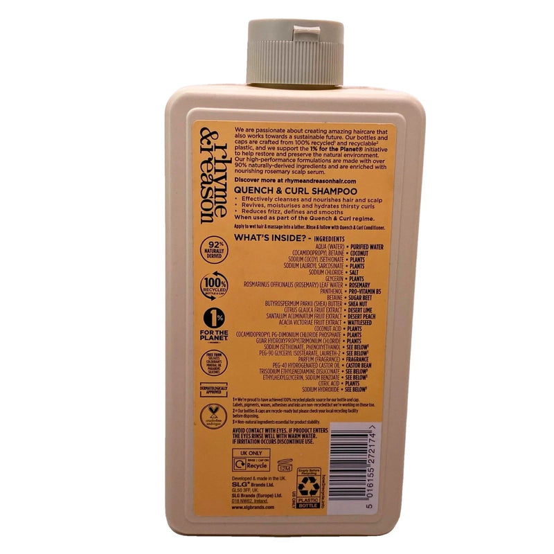 Rhyme & Reason Quench & Curl Shampoo for Curly Coily Hair 12oz 6 Pack Bundle