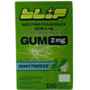 Blip Nicotine Polacrilex Gum 2 mg Mint Freeze Stop Smoking Aid 100 Pieces 1 Pack