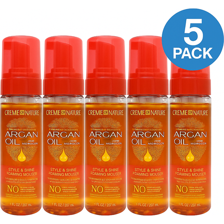Creme of Nature Argan Oil Style & Shine Foaming Mousse 7oz 5 Pack New