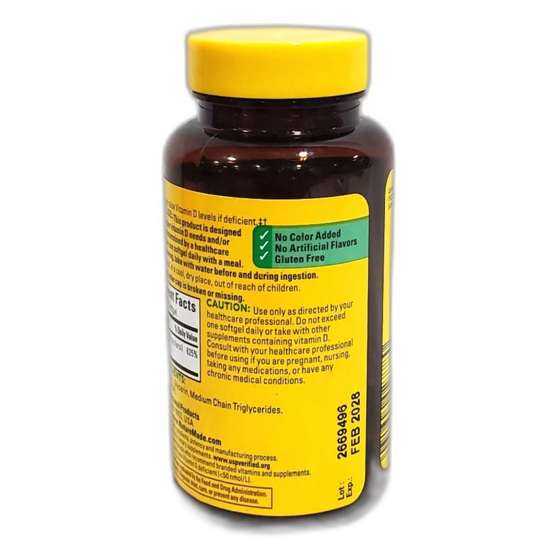 Nature Made Vitamin D3 5000 IU Extra Strength 180 Count Exp 05/27 Pack of 4 New