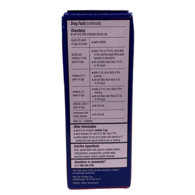Children's Xyzal Allergy 24HR Liquid Bubble Gum 5 fl oz 4 Pack New Exp 06/27