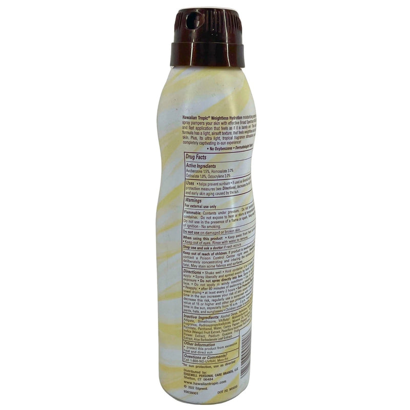 Hawaiian Tropic Weightless Hydration Sunscreen Clear Spray SPF 15 6oz 6 Pack New