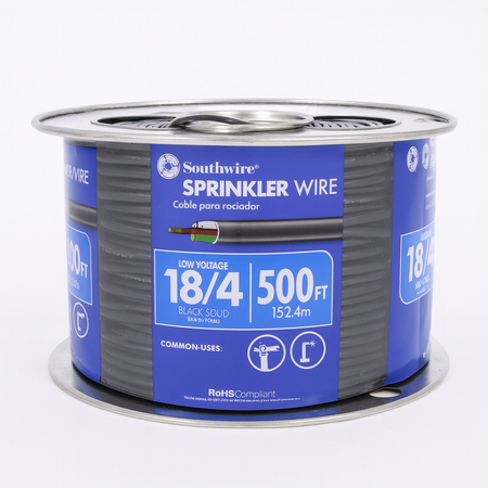 Southwire Sprinkler Wire 18/4 Low Voltage Black Solid 500 FT – 1 Pack New 1