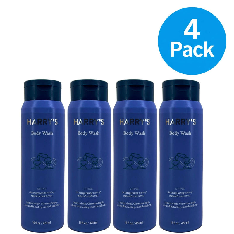 Harry's Body Wash for Men - Stone Scent - Minerals & Citrus - 16oz - 4 Pack