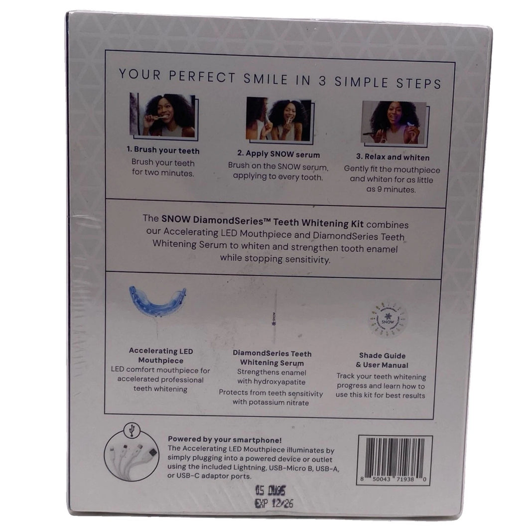 SNOW Diamond Series Teeth Whitening Kit LED System Exp 12/26 2 Pack