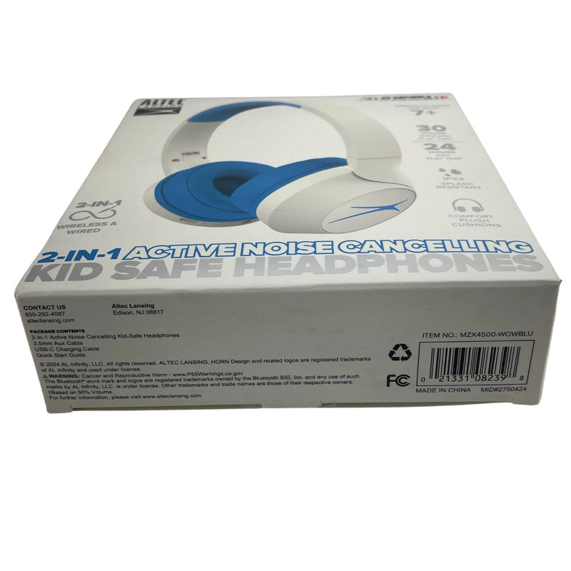 Altec Lansing Kids Bluetooth ANC Headphones 2-in-1 Wired Wireless Blue New