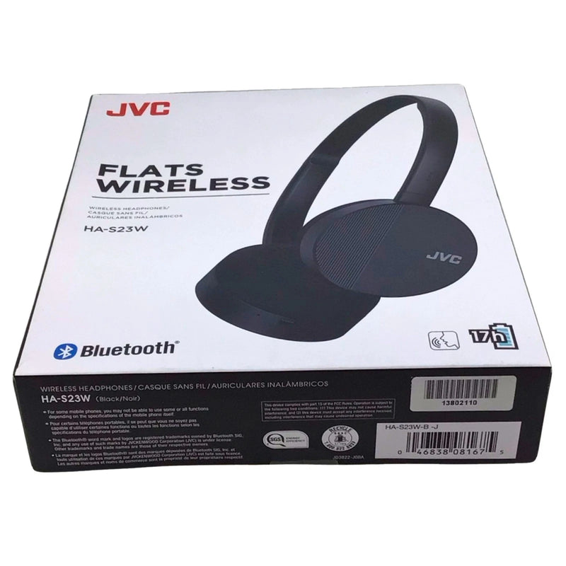 JVC HA-S23W Flats Wireless On-Ear Headphones Black 17 Hour Battery Voice Assista