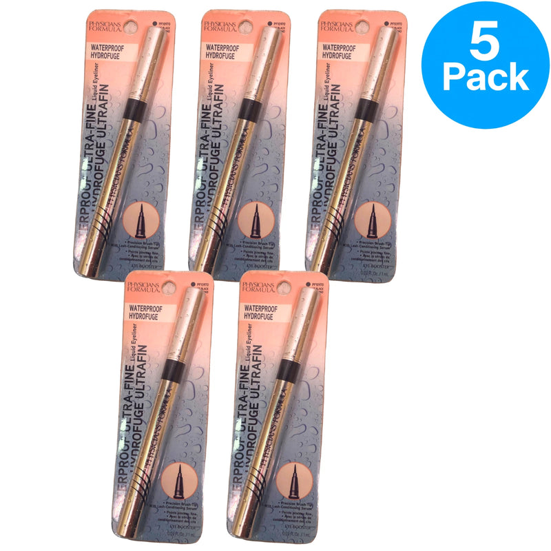 Physicians Formula Eye Booster Waterproof Ultra-Fine Liquid Eyeliner Black 5 Pac