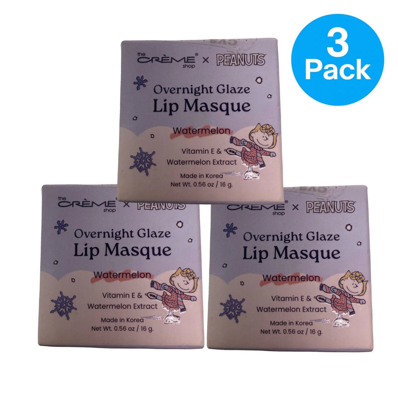 The Crème Shop x Peanuts Overnight Glaze Lip Masque Watermelon 3 Pack New