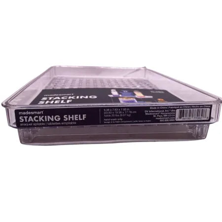 madesmart Stacking Shelf Organizer Clear Plastic 9.38" 4 Pack New