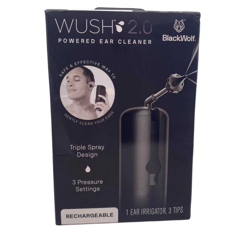 BlackWolf WUSH 2.0 Powered Ear Cleaner Rechargeable 3 Tips Box Damage