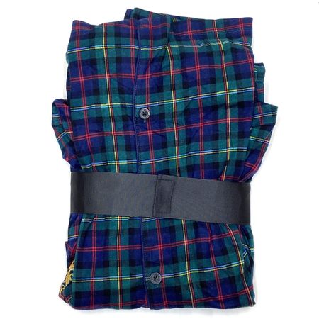 Lauren Ralph Lauren Womens Sleepwear Pajama Set Black Label Plaid Tartan