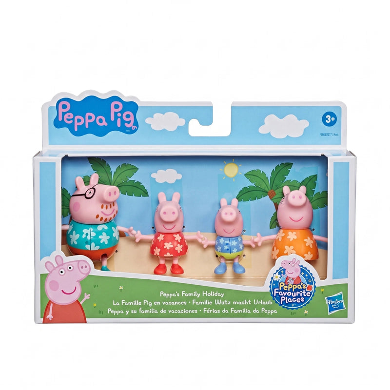 Peppa Pig Peppa’s Family Holiday 4 Figure Set Tropical Vacation Outfits 4 Pack