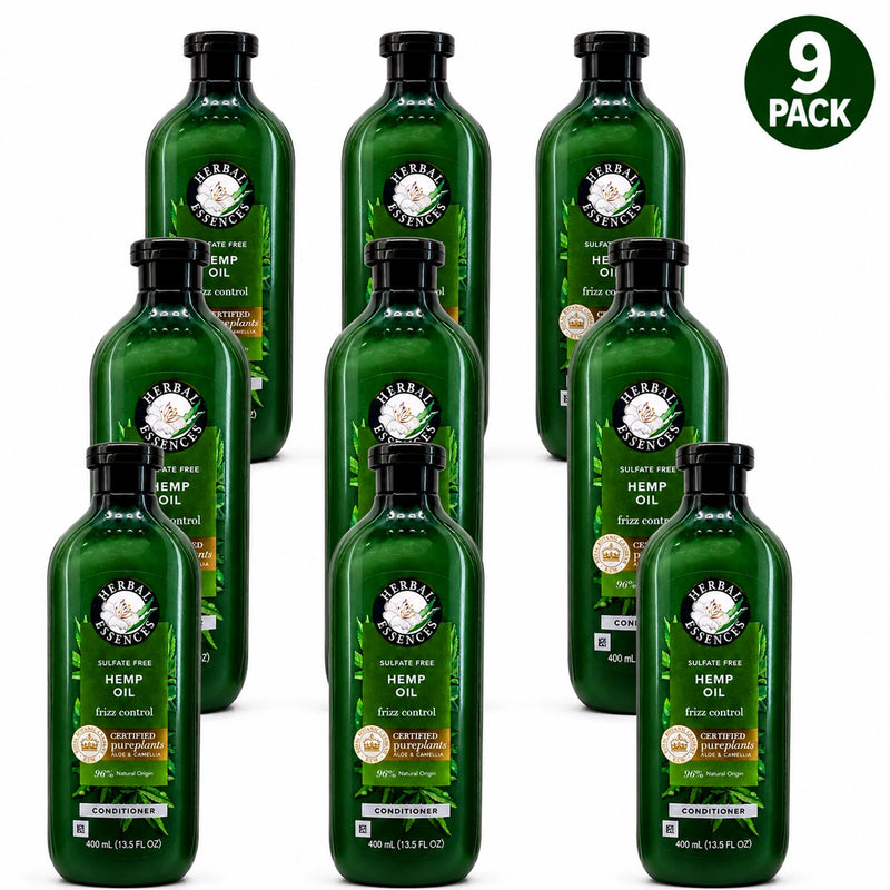 Herbal Essences Sulfate Free Hemp Oil Conditioner Frizz Control 13.5 fl oz 9 Pk