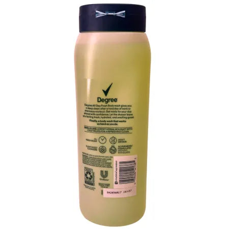 Degree All Day Fresh Body Wash 20 oz 4 Pack New