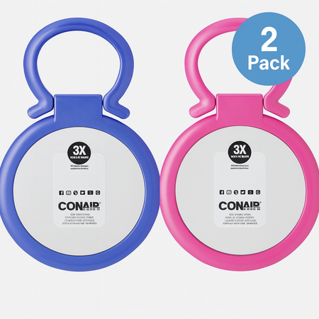 Conair 3X Magnifying Hand Mirror 2 Pack New