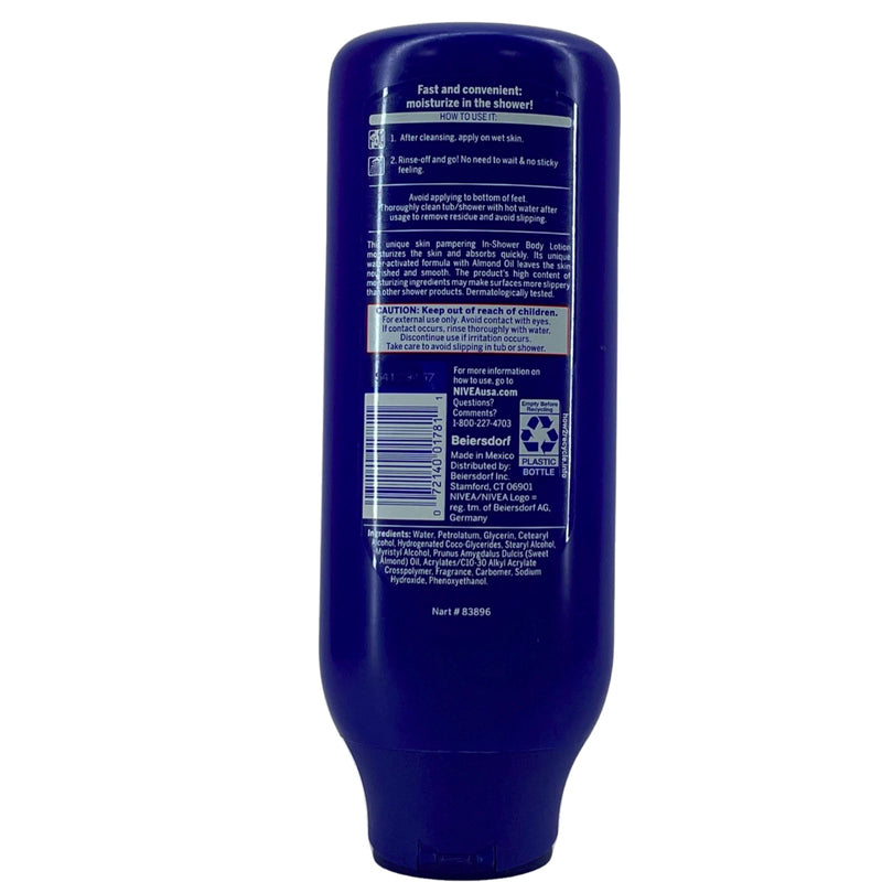 Nivea In-Shower Body Lotion Nourishing 24hr+ Moisture Almond Oil 13.5fl oz 2 Pac