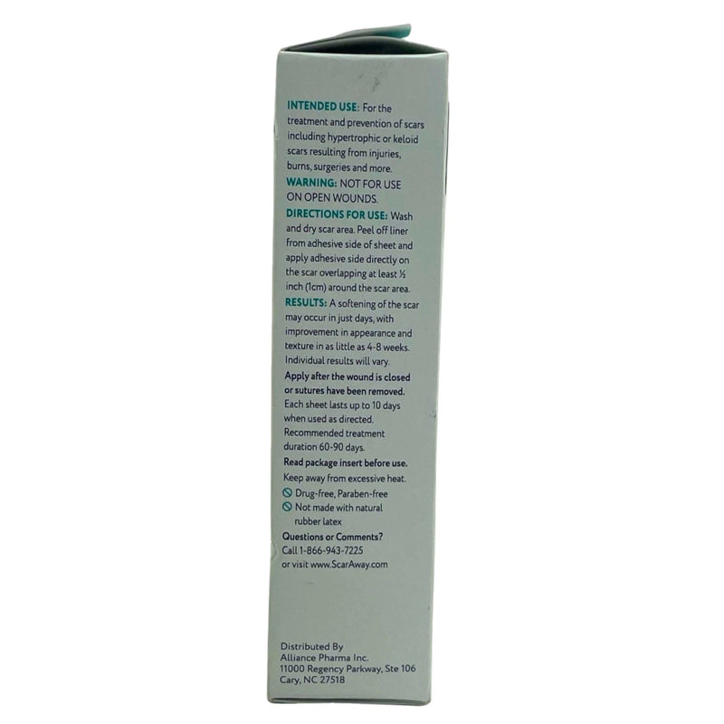 ScarAway Medical-Grade Silicone Clear Scar Sheets 1.5" x 3" 6 Sheets 2 Pack New