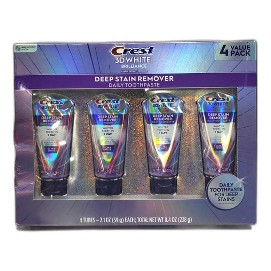 Crest 3DWhite Brilliance Deep Stain Remover Toothpaste 2.1oz Exp 02/28 New