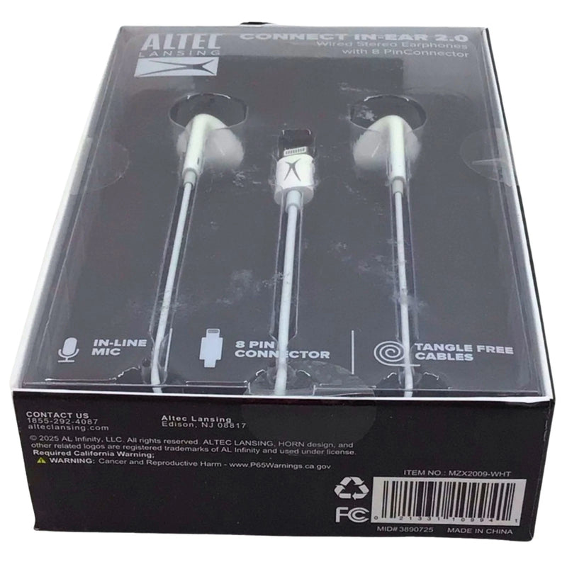Altec Lansing Connect In-Ear 2.0 Wired Stereo Earphones 8-Pin Lightning Connecto