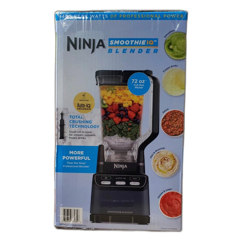 Ninja SMOOTHIEiQ 1400PW Blender 72oz XL Pitcher Auto-iQ Preset Black New