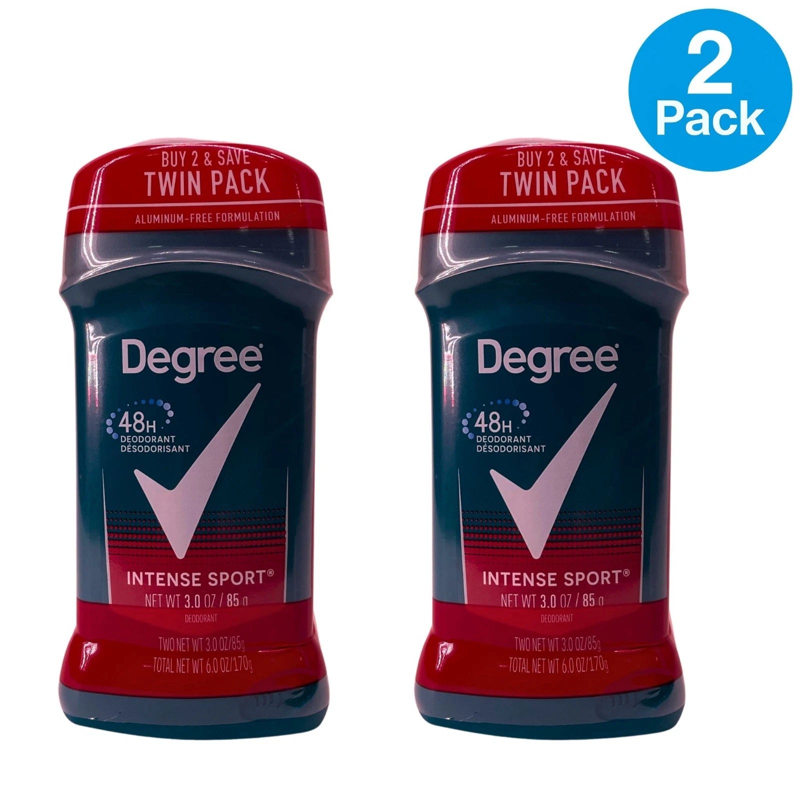 Degree Intense Sport 48H Deodorant 3.0oz Twin Pack 2 Pack Bundle