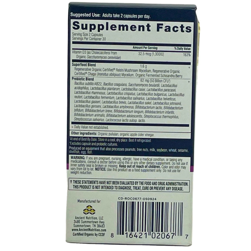 Ancient Nutrition Women's Extra Probiotics 50 Billion CFU 60 Caps 3 Pack New