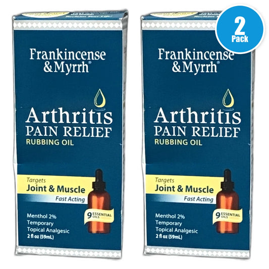 Frankincense Myrrh Arthritis Pain Relief Rubbing Oil Exp 02/27 Pack of 2 New