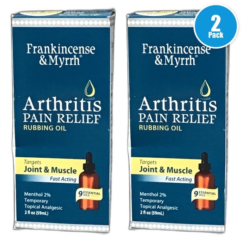 Frankincense Myrrh Arthritis Pain Relief Rubbing Oil Exp 02/27 Pack of 2 New
