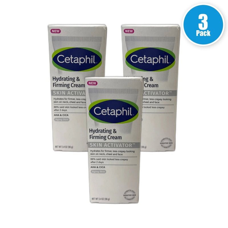 Cetaphil Skin Activator Hydrating Firming Cream AHA Cica 3.4oz Pack of 3 New