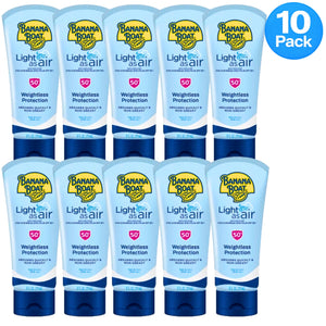 Banana Boat Light as Air Sunscreen Lotion SPF 50+ 6 oz 10 Pack Exp 03/2027