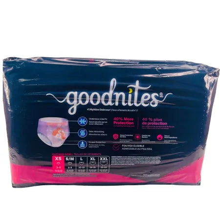 Goodnites Girls Nighttime Underwear XS 38 Ct 2 Pack New