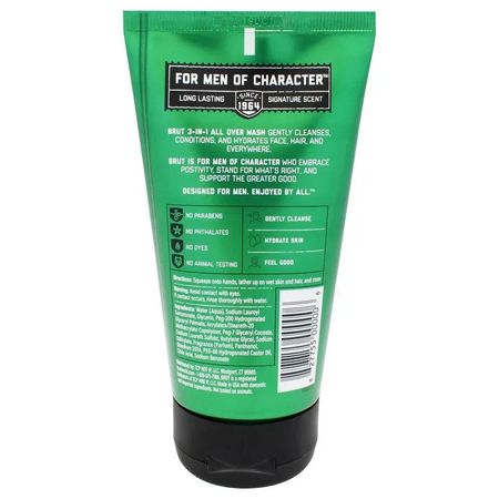 Brut All Over Wash 3-in-1 Face Hair Body 5 fl oz 7 Pack New