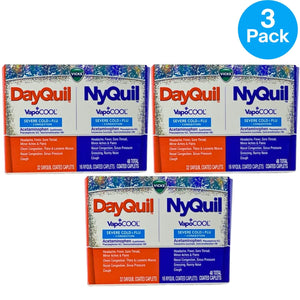 Vicks DayQuil NyQuil VapoCOOL Severe Cold Flu 48 Caplets 3 Pack Exp 02/27 New