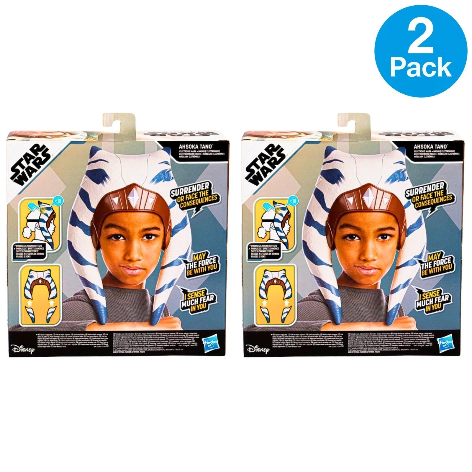 Star Wars Ahsoka Tano Electronic Mask Role Play Toy 2 Pack New