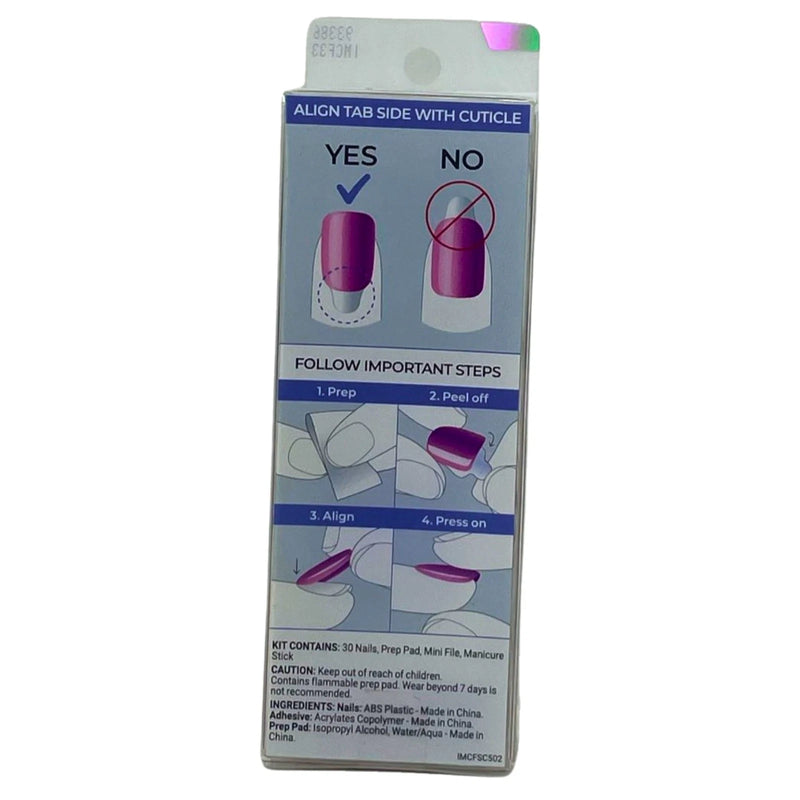 Color FX by imPRESS Press-On Nails Fly Up No Glue Mani 30 Count (3 Pack)