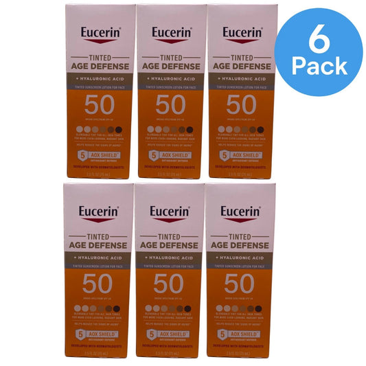 Eucerin SPF 50 Tinted Age Defense Face Sunscreen 2.5 fl oz 6 Pack New