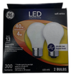 GE LED Soft White Ceiling Fan Bulbs A15 40W 4W 2 -4 Total Pack of 2 New