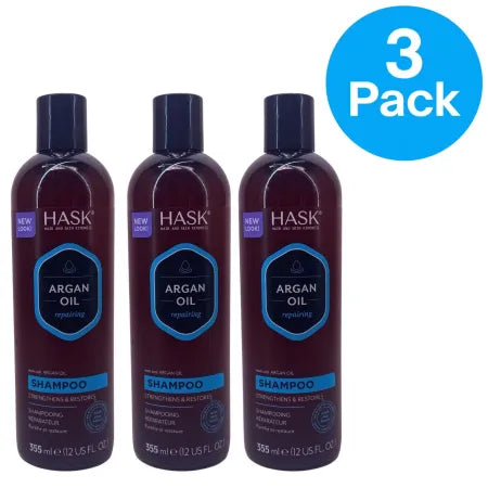 HASK Argan Oil Repairing Shampoo Strengthens & Restores 12 fl oz 3 Pack Set