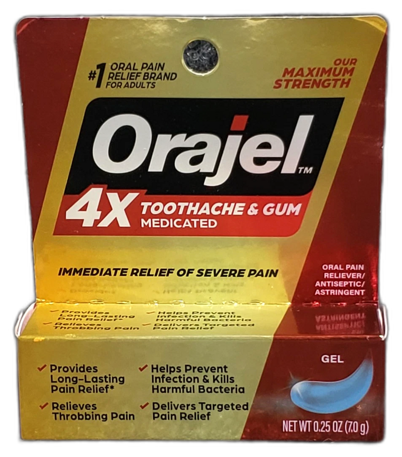 Orajel Toothache Gum Fast Acting Pain Relief Gel 0.25oz Exp 11/27 Pack of 3 New
