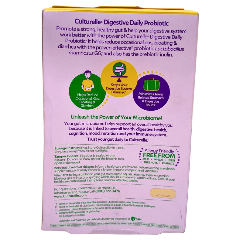 Culturelle Digestive Daily Probiotic with Prebiotics Inulin 1 Pack Exp 11/26 New