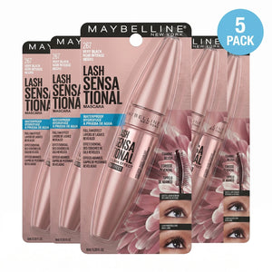 Maybelline Lash Sensational Waterproof Mascara 267 Very Black 5 Pack New