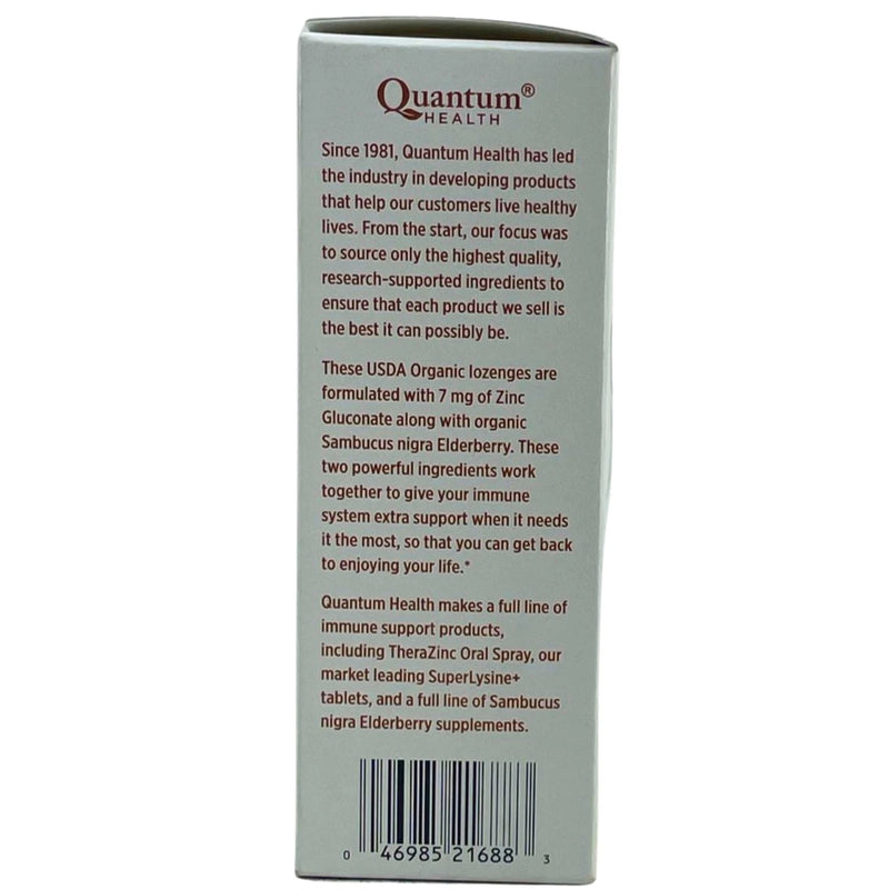 Quantum Health TheraZinc Organic Zinc Lozenges Elderberry Raspberry 25ct 3 Pack